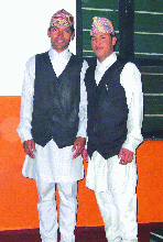 Young Gorkha man sporting their Daura Suruwal