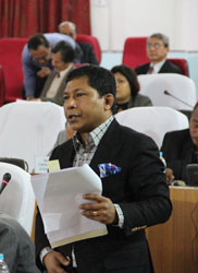 Dr. Sangma addressing the Meghalaya Legislative Assembly