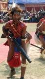 A Wancho man with his old,traditional firearm.