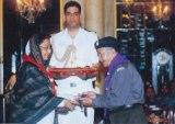 Award of Scout and Guides presented to Daddy of Jaiaw by the former president of India Pratibha Patel Singh