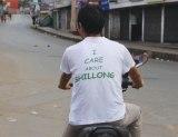 A man with a rather apt T shirt slogan