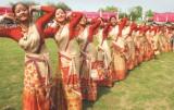 Assam women in traditional silk attire