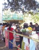 Shrine shifted after a devastating flood