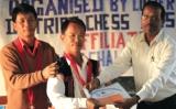 Bharal Linggi being awarded at the 4th State Level Chess Tournament 2012