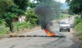 A makeshift roadblock during one of the many bandh calls