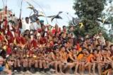 Young Naga men in their traditional attire