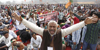 Narendraa Modi’s supporters during Mahajagaran Samabesh at Guwahati